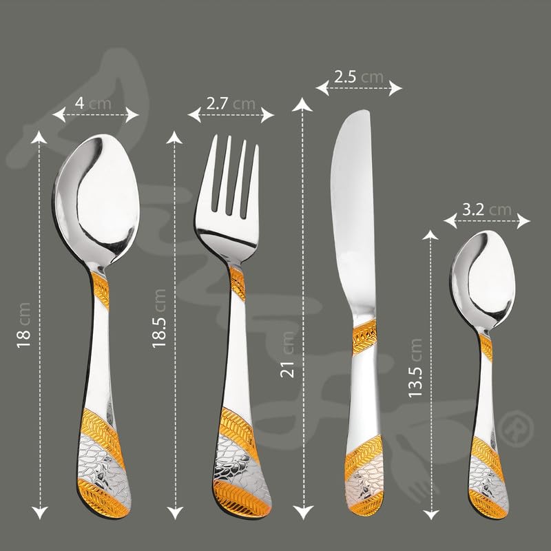 24pc Stainless Steel Golden Cutlery | Gift Box | Imperial