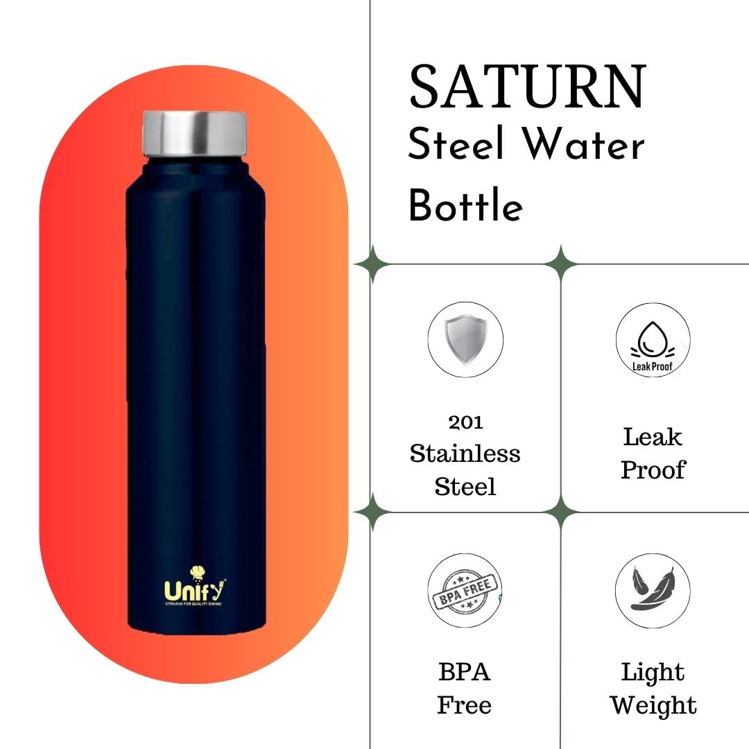 Stainless Steel Water Bottle 1 Litre | Leak-Proof Fridge Bottle for Home, Gym & Travel | Set of 3, 1000 ml, Blue