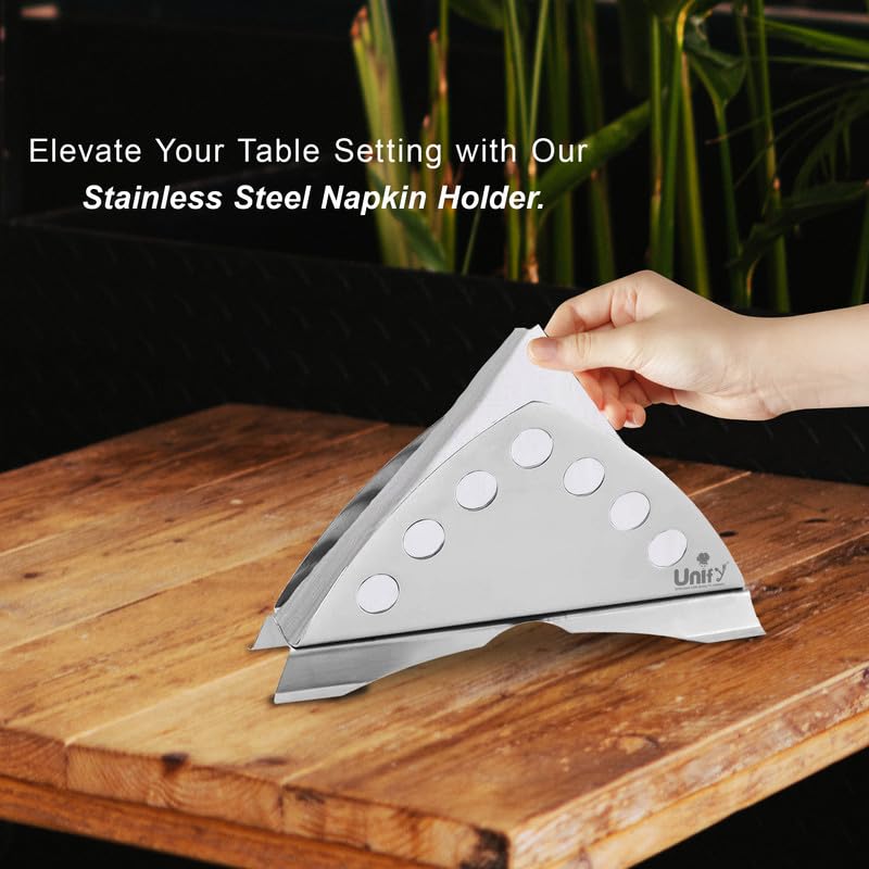 1 Pc Stainless Steel Napkin Holder – Matt Finish, Slotted Round, Kitchen & Dining