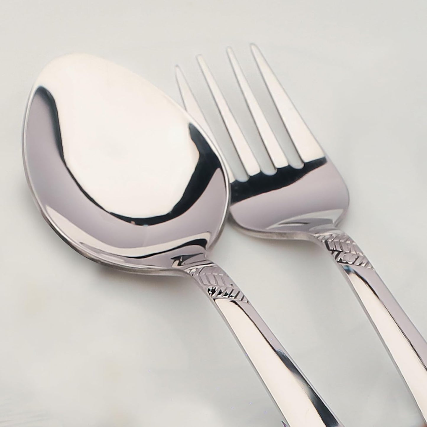 12pc Stainless Steel Cutlery | 18.5cm Spoons & Forks | Silver