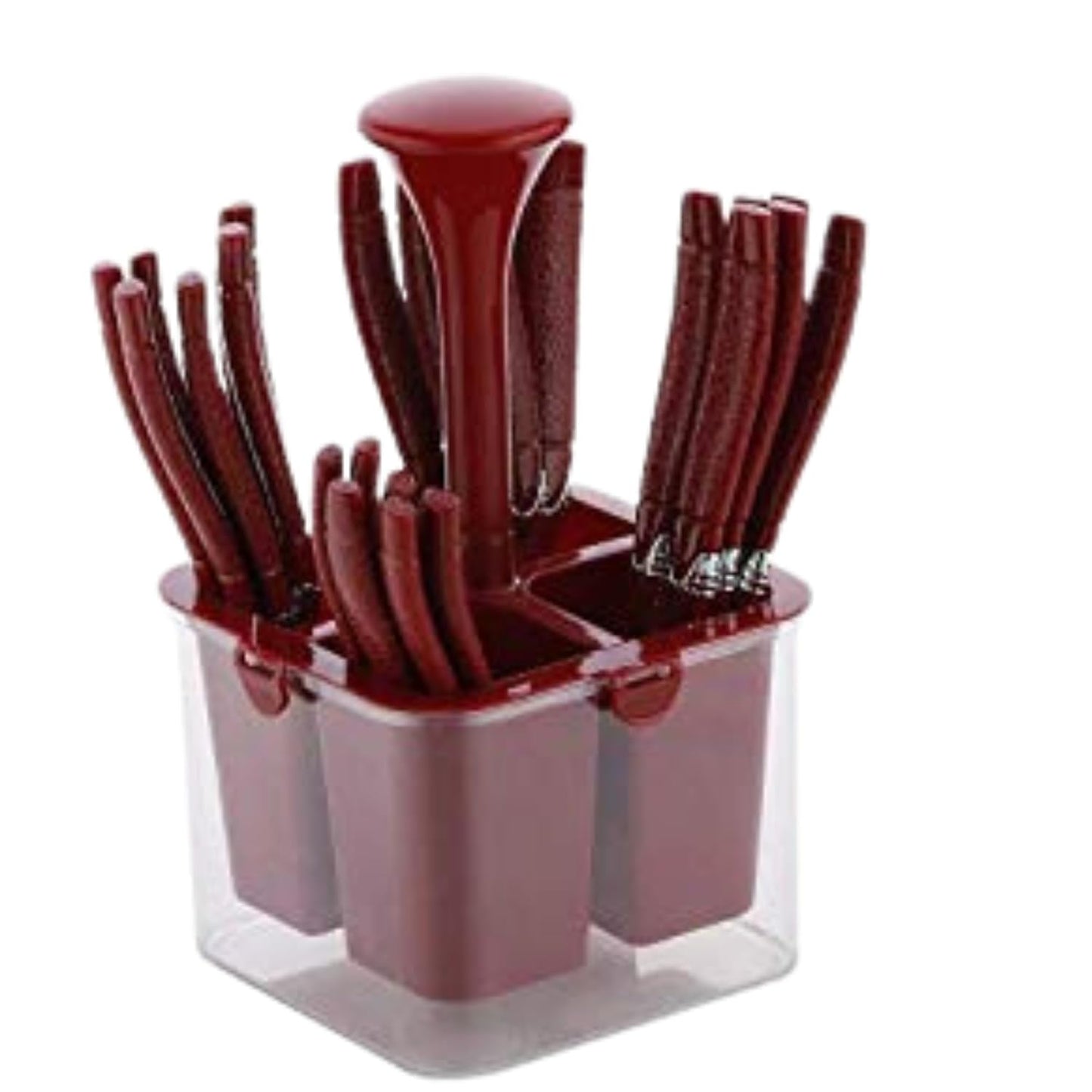 25-Piece Camry Stainless Steel Cutlery Set with Storage Box | Premium Spoons & Forks, Brown