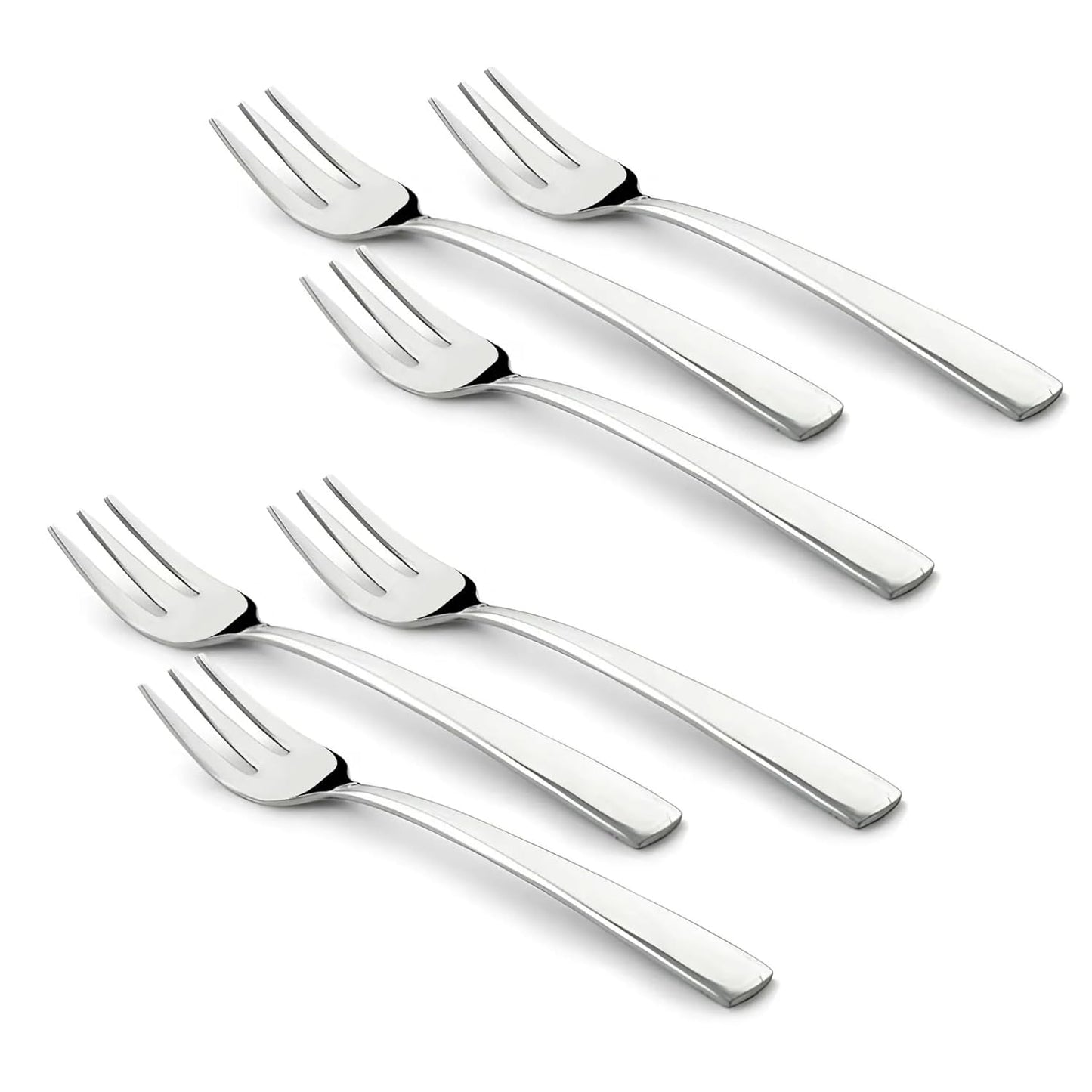 6 Pieces Stainless Steel Fruit Forks Set for Home & Kitchen – Fruit Picks for Kids, 11.5 cm Small Size, Pack of 6, Silver Finish