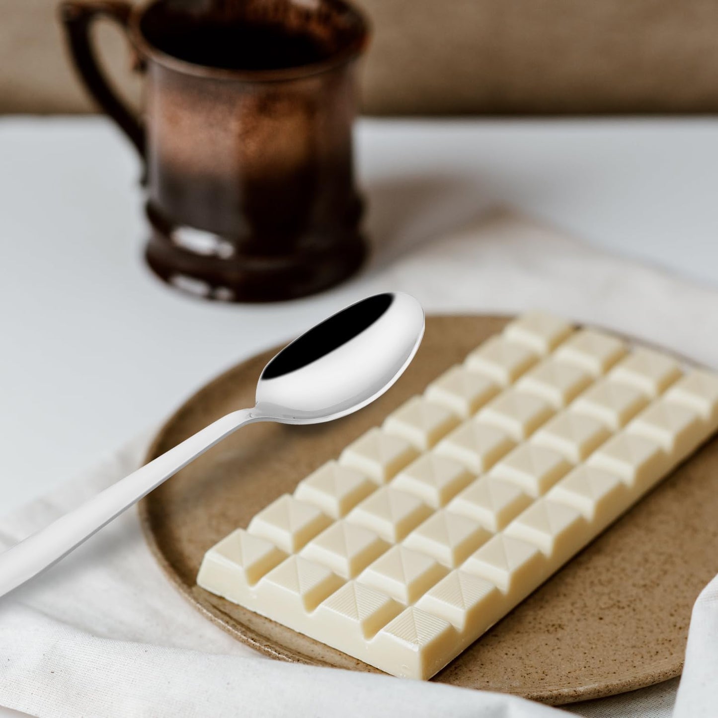 Stainless Steel Table Spoon Set of 12 | 18 cm Tea & Coffee Spoons for Home & Kitchen | Sigma Design, Silver