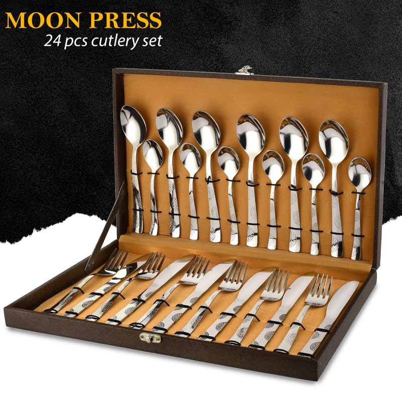 24 Pieces Premium Stainless Steel Cutlery Set – Spoons, Forks & Butter Knives, Gift Box