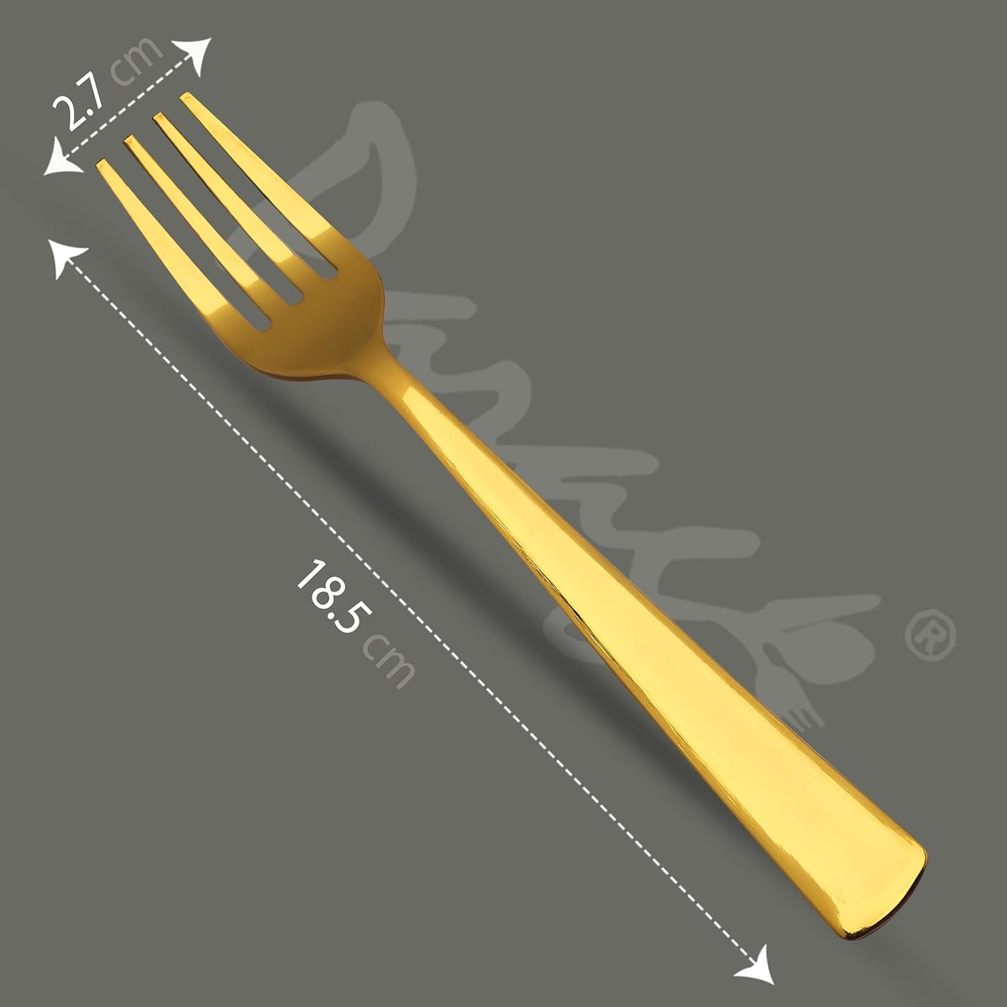 6 Pieces Stainless Steel Gold Forks Set, 18.5 cm Premium Dining Cutlery – Luxury Tableware for Home & Kitchen, Ideal Gift Set
