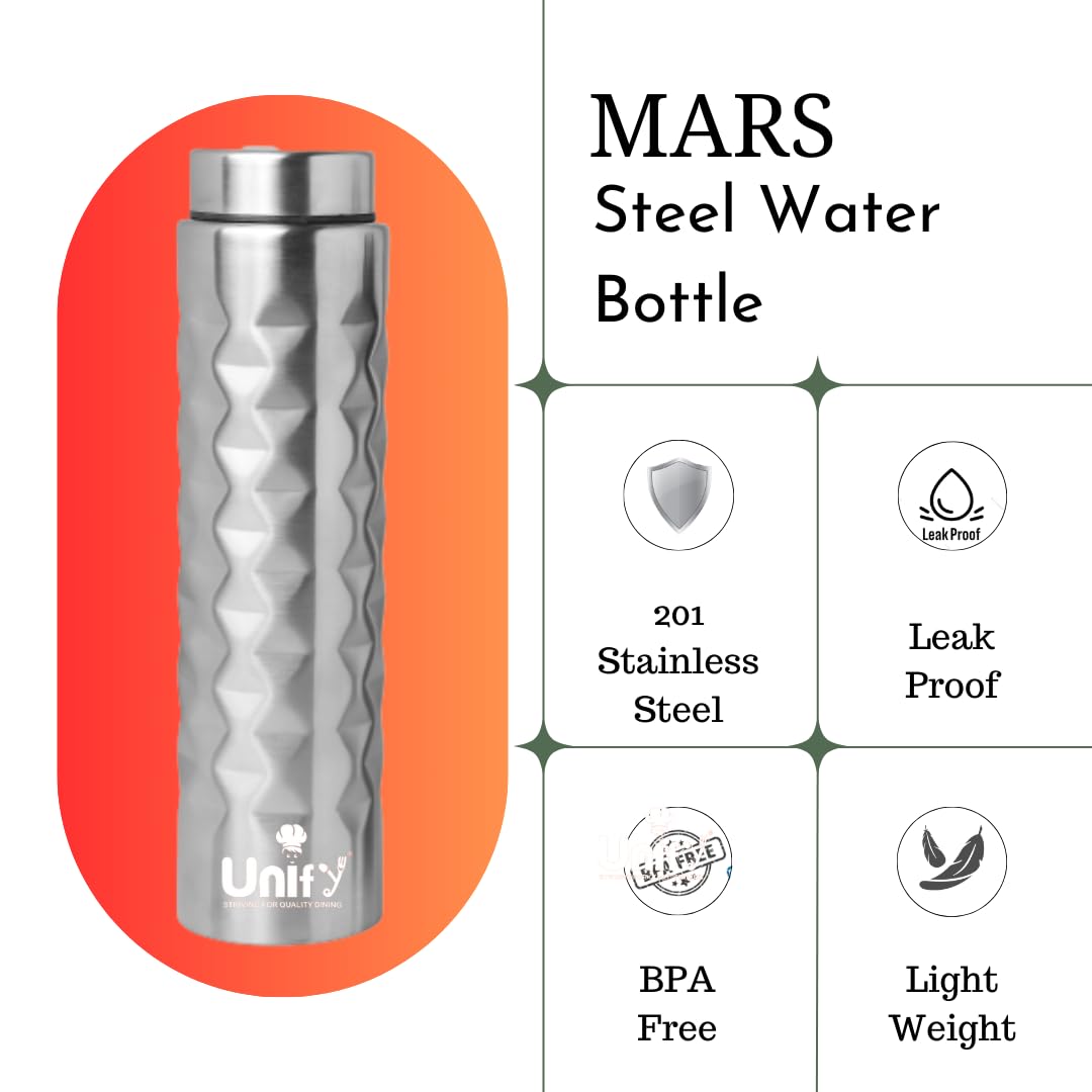 3pc Stainless Steel Water Bottles | 1L Mars Leak-Proof