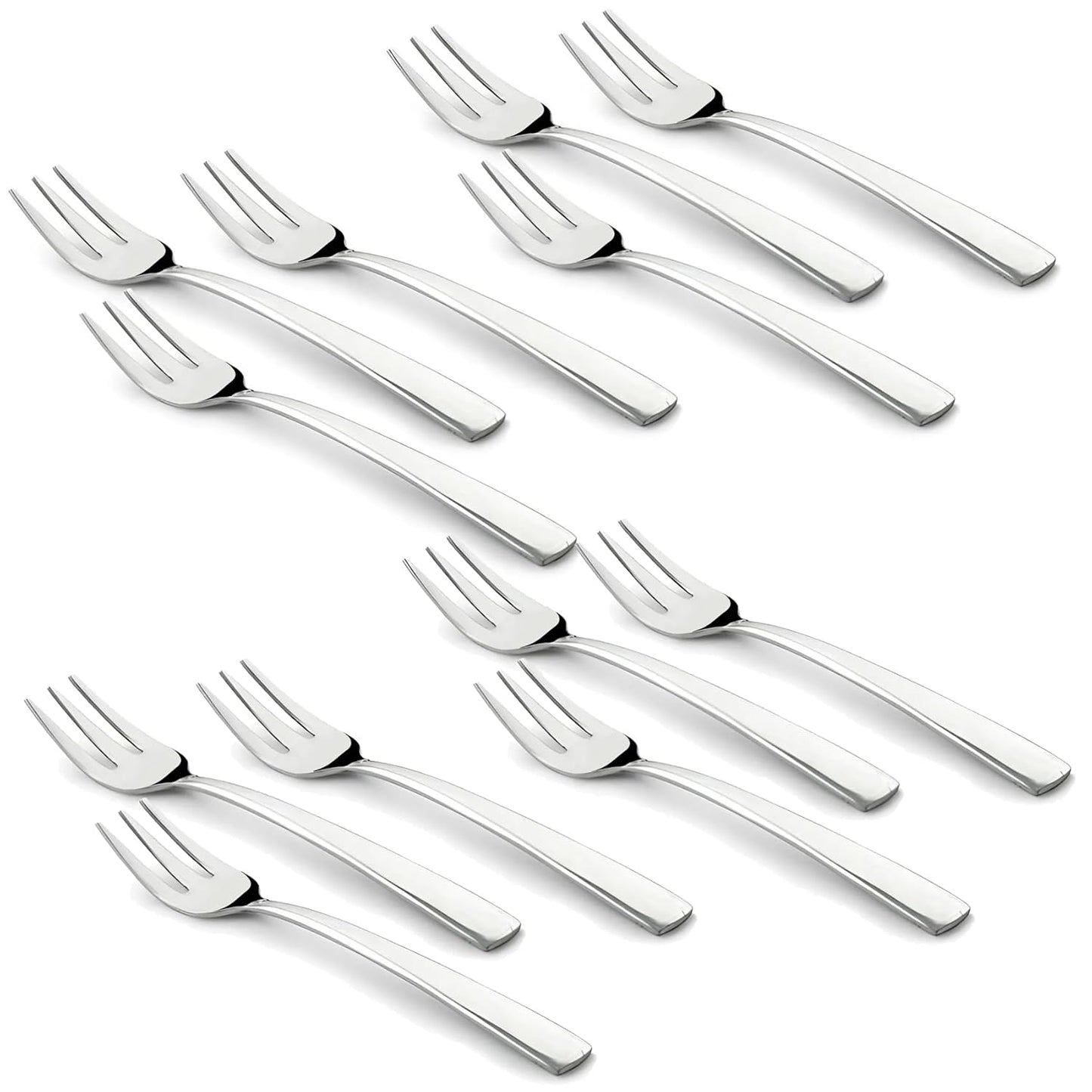 12 Pieces Stainless Steel Fruit Forks for Home & Kitchen – Fruit Picks for Kids, Snacks, Fruits & Dessert, Small Size, Pack of 12, Silver Finish