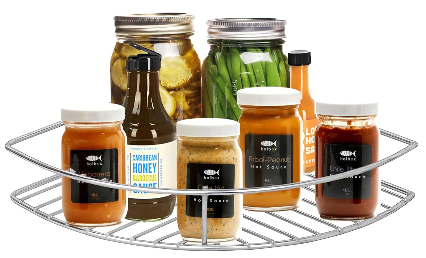 1 Pc Stainless Steel Multipurpose Corner Shelf Rack – Organizer for Kitchen & Bathroom, Wall-Mounted, 23×23×5 cm, Chrome Finish