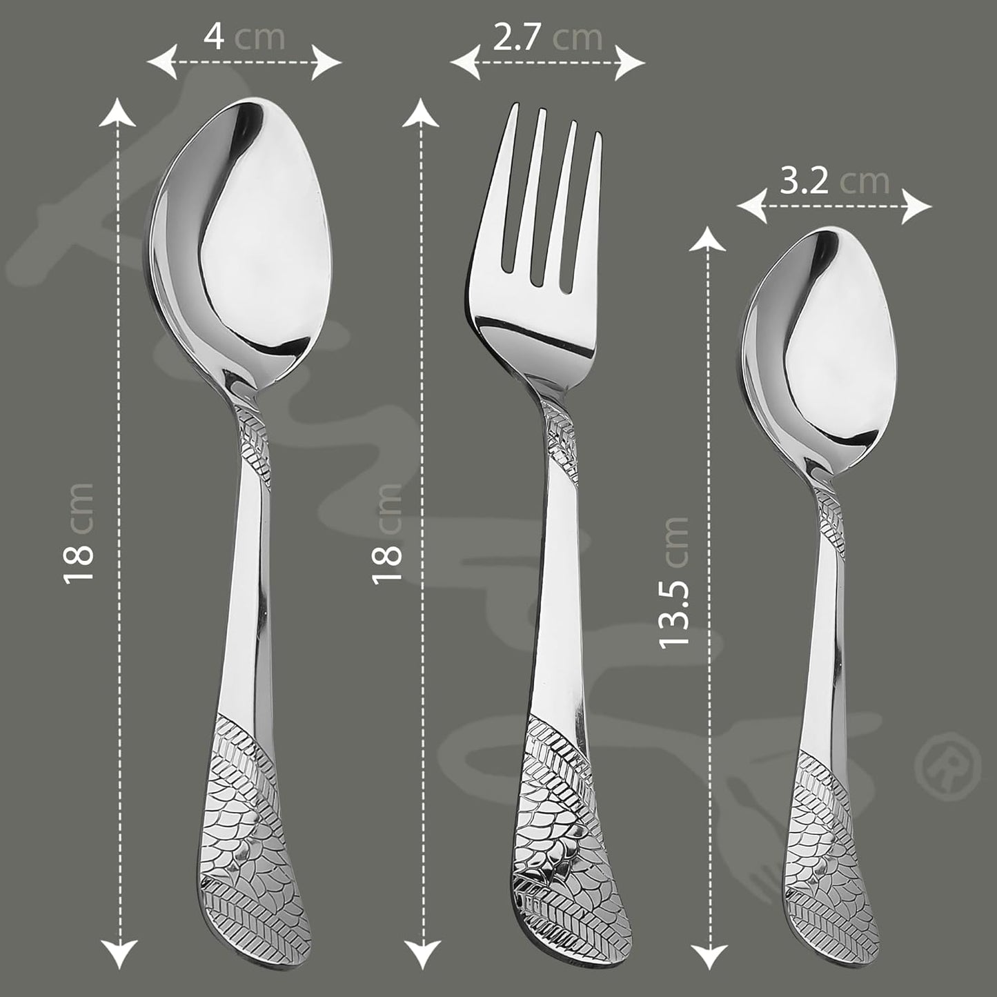 18pc Stainless Steel Cutlery | Spoons Forks Tea | Silver Dining