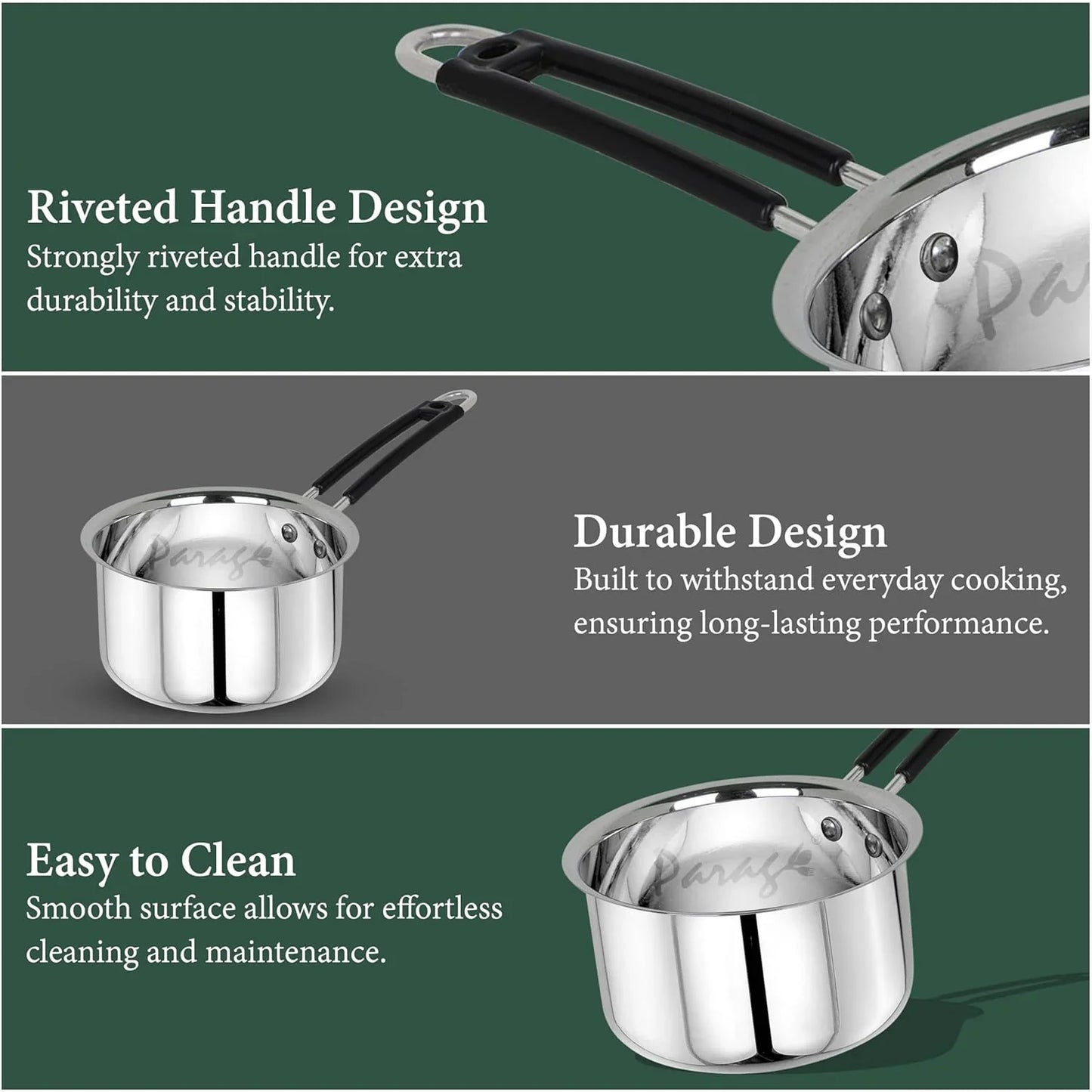 Stainless Steel Saucepan | 1L Heavy Gauge | Silver20GSAUCEPAN101 4