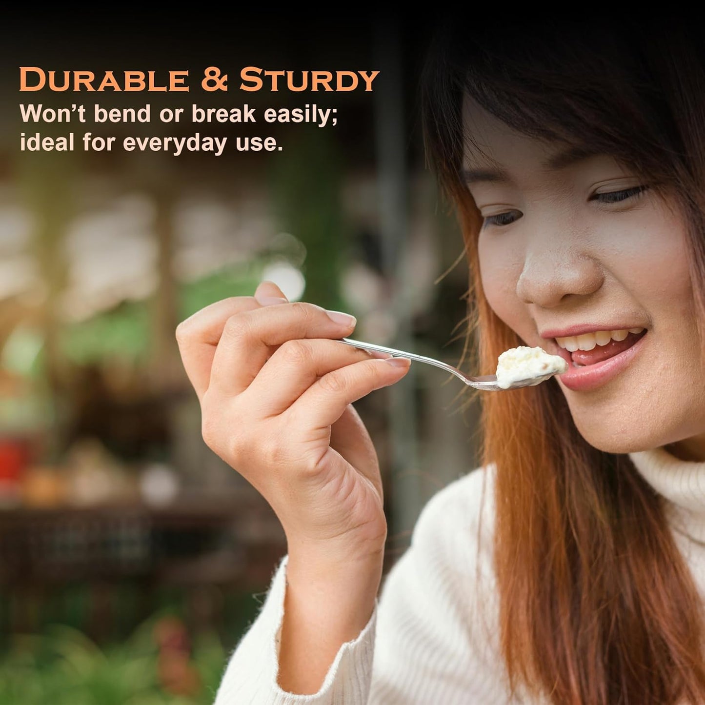 12 Pcs Stainless Steel Dinner Spoon Set with Mirror Finish for Home & Kitchen