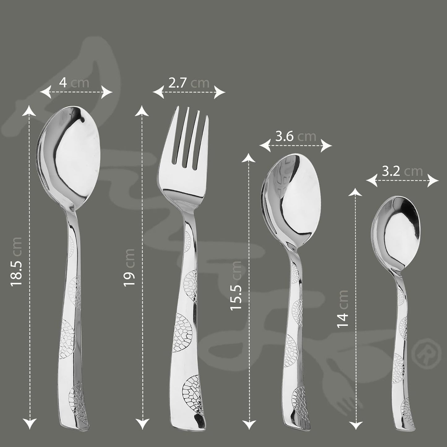 24pc Stainless Steel Cutlery | Spoons Forks Knives | Silver