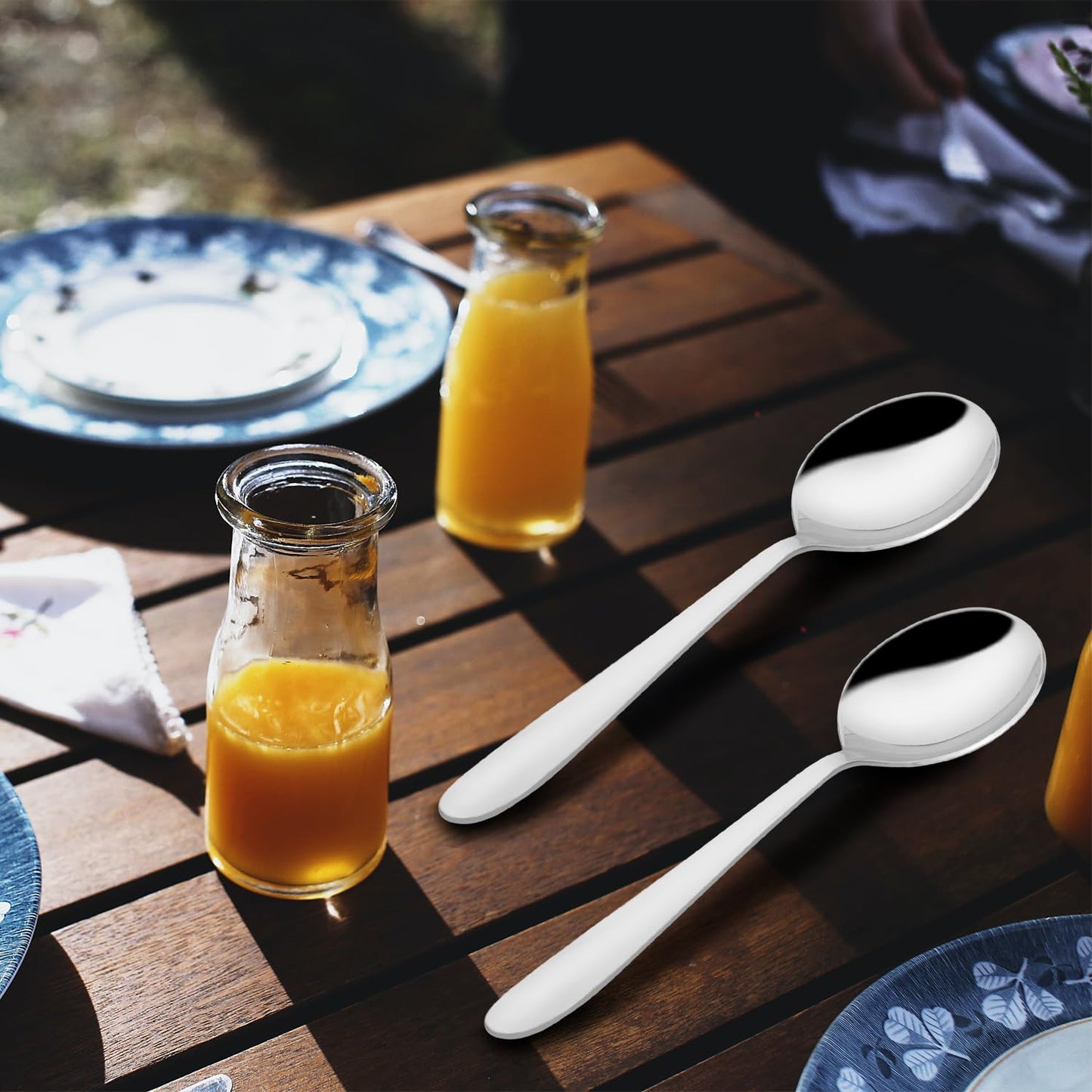 Stainless Steel Soup Spoon Set of 12 | 18 cm Tableware Spoons for Home & Kitchen | Sigma Design, Silver