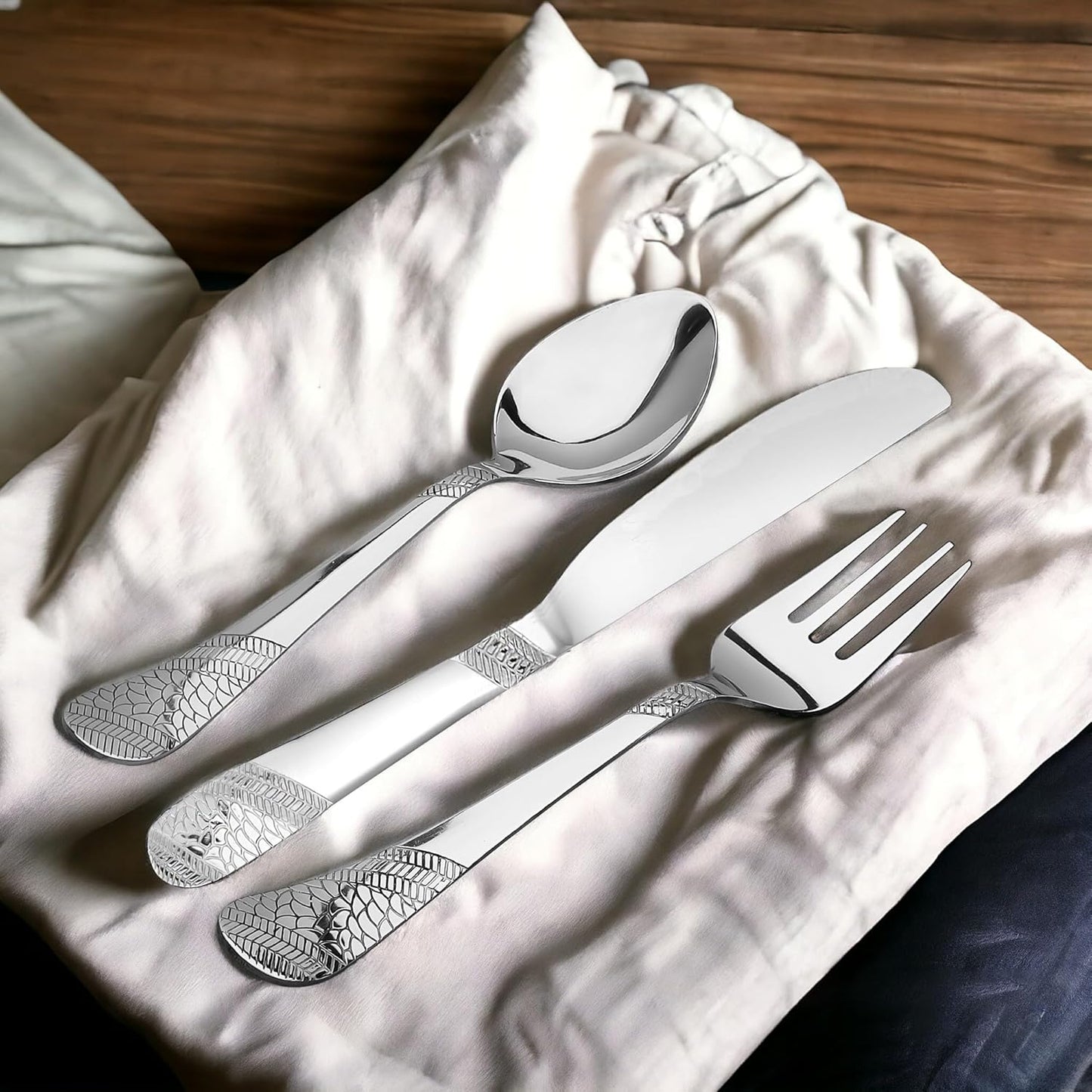 6pc Stainless Steel Knife Fork Spoon | 3mm Imperial | Silver