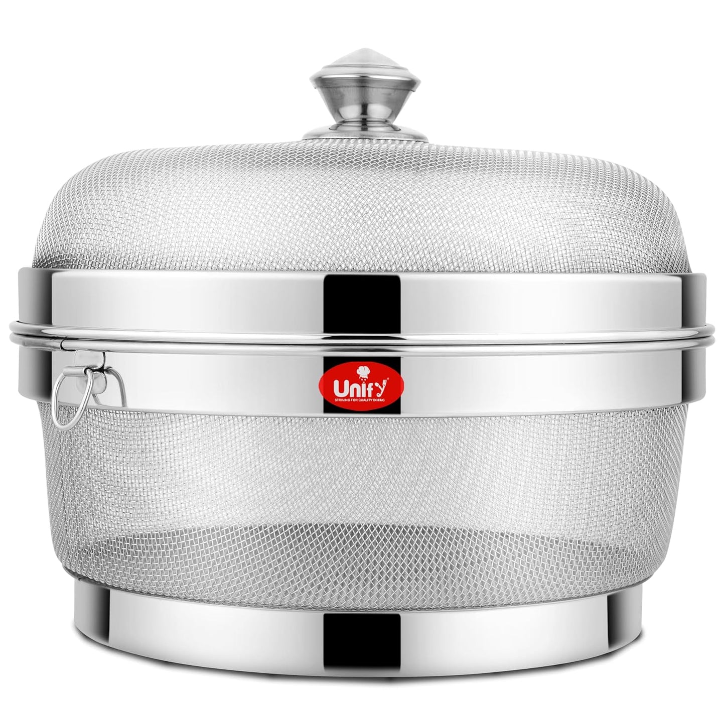 12-Inch Stainless Steel Mesh Fruit Basket with Lid – Fly & Mosquito Proof, Silver