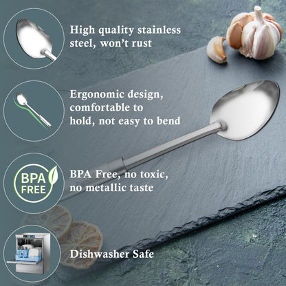 Stainless Steel Basting Spoon 35.5cm for Rice, Pasta & Curry | Kitchen Serving Tool
