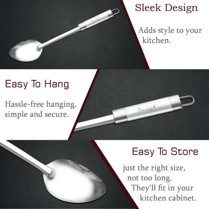 Stainless Steel Basting Spoon 35.5cm for Rice, Pasta & Curry | Kitchen Serving Tool