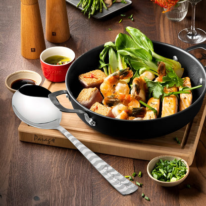 Stainless Steel Serving Spoon Set of 2 | 21 cm Arrow Design for Kitchen & Dining (Silver)