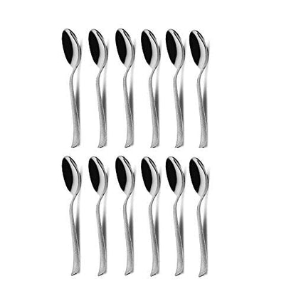 12 Pcs Stainless Steel Dinner Spoon Set with Zig Zag Design for Home & Kitchen