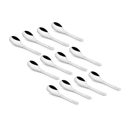 12 Pcs Stainless Steel Small Spoon Set | 9 cm Mini Masala & Spice Spoons