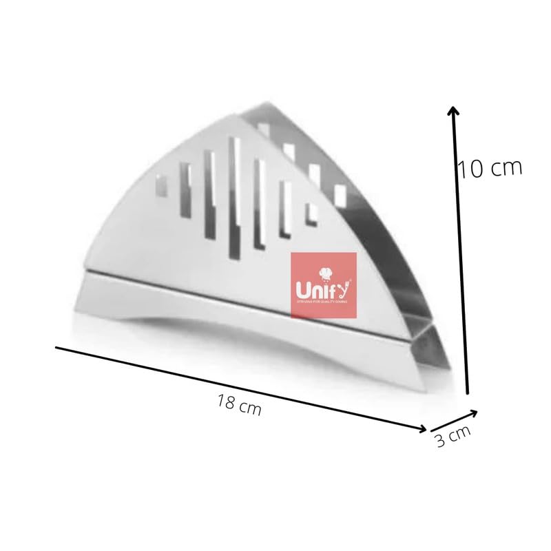 1 Pc Stainless Steel Napkin Holder – Tissue Paper Stand for Kitchen, Dining Table, Restaurants, Cafes & Hotels, Matt Finish Slotted Lines