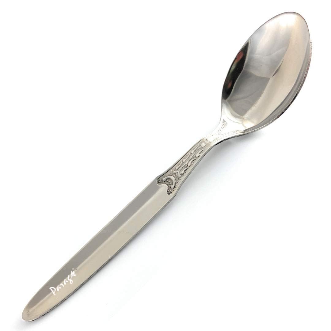 12 Pcs Stainless Steel Dinner Spoon Set | 15.5 cm Classic Table Spoons Silver