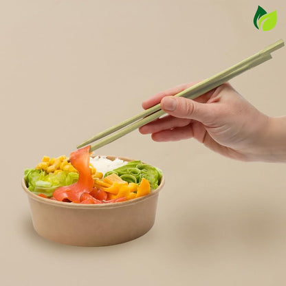 100 Pairs 8-Inch Natural Bamboo Chopsticks – 19 cm Long, Eco-Friendly, Biodegradable, Disposable Utensils for Sushi, Noodles, Fried Rice & Asian Dishes