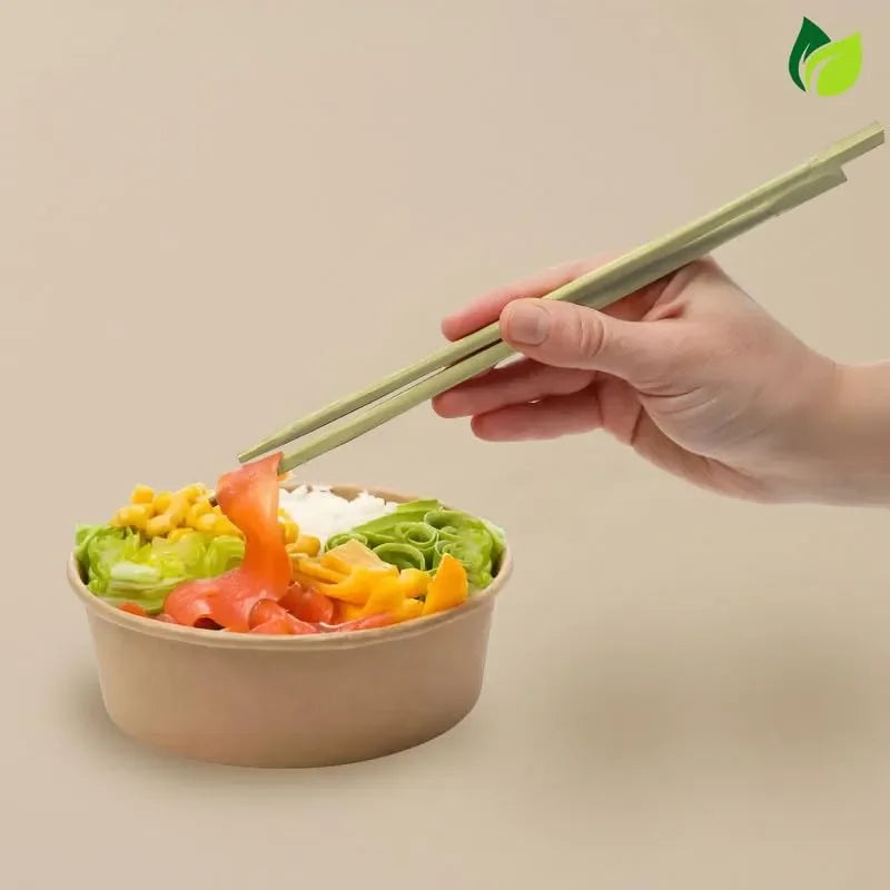 100 Pairs 8-Inch Natural Bamboo Chopsticks - 19 cm Long, Eco-Friendly, Biodegradable & Disposable Utensils for Sushi & Asian Dishes100WDCHOPSTICK1 4