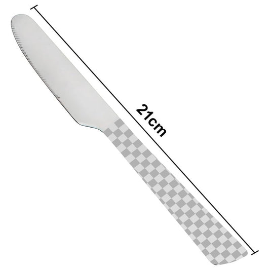 6 Pcs Stainless Steel Dinner Knives – 21 cm, Premium Butter Knife Set, Silver