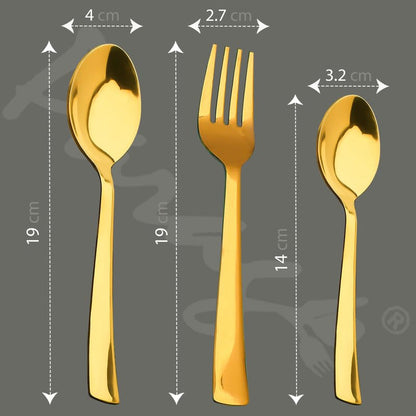 18pc Stainless Steel Golden Cutlery | Gift Box | PVD Gold