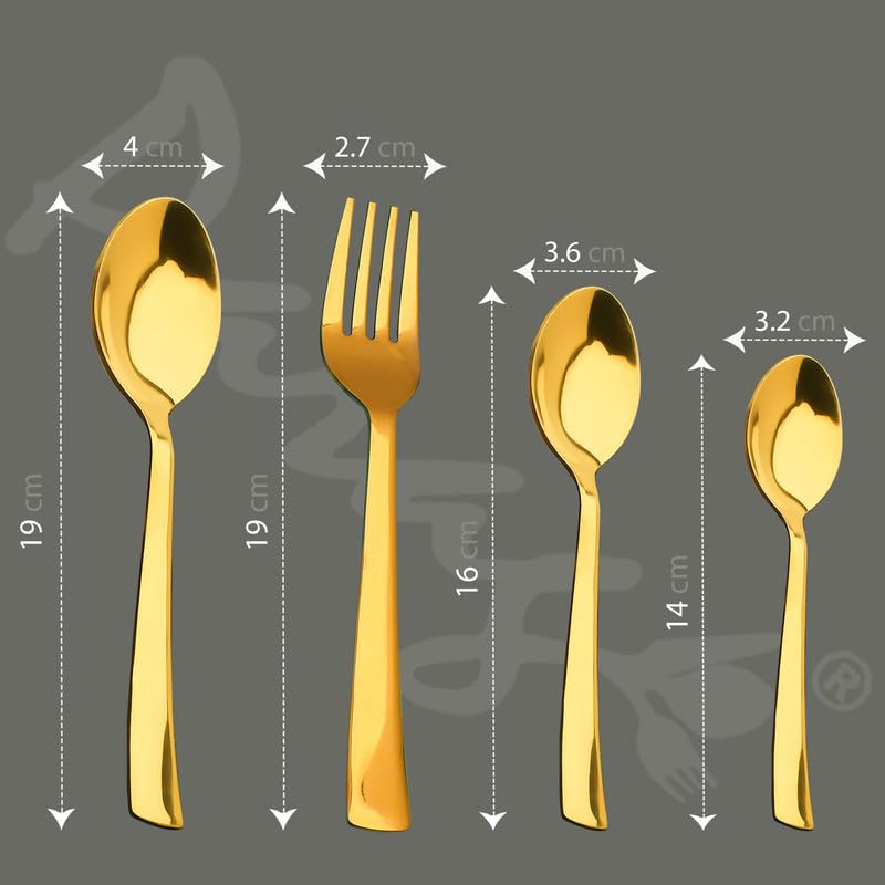 24pc Stainless Steel Golden Cutlery | Gift Box | PVD Gold