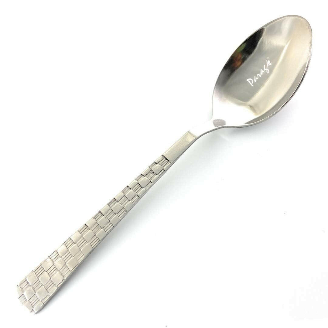 12 Pieces Stainless Steel Dinner Spoon | 15.5cm Long Cutlery, Silver