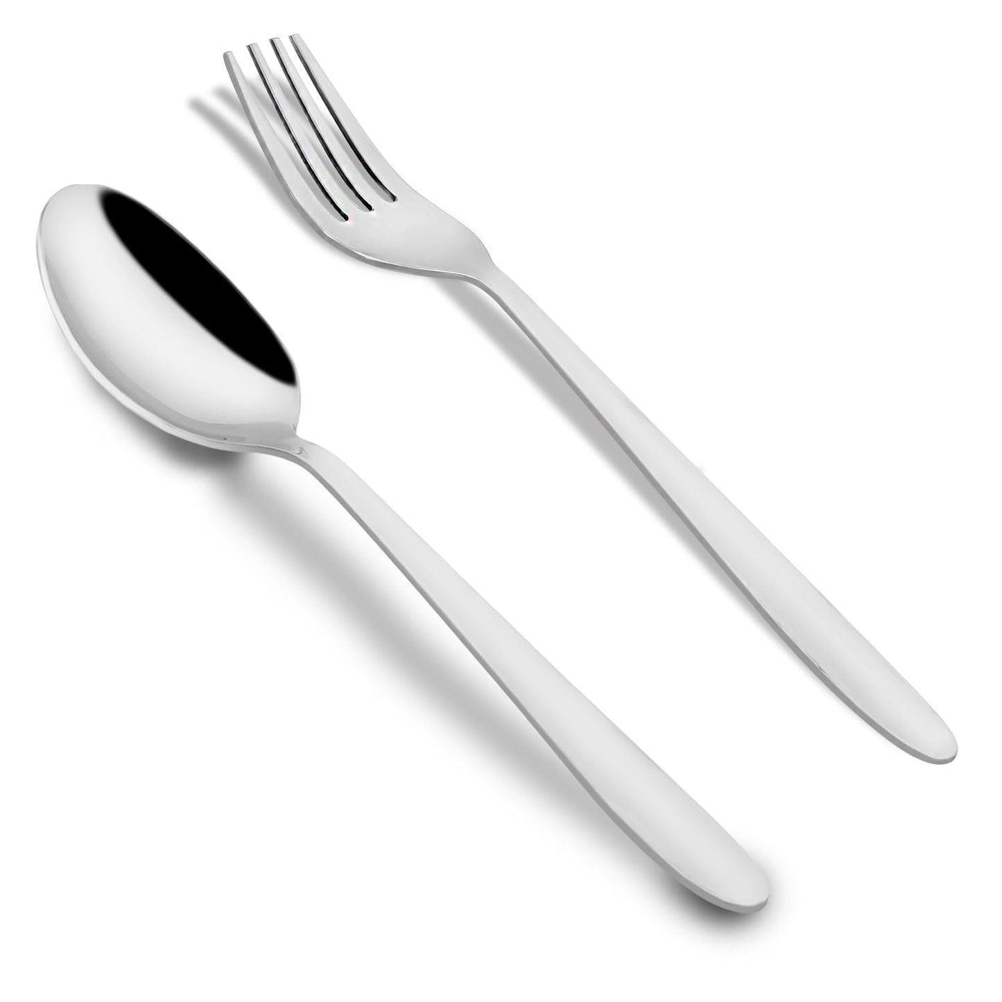 12 Pcs Stainless Steel Spoon & Fork Set for Tea, Coffee, Sugar & Condiments – 6 Spoons + 6 Forks, Dining Tableware, Silver, Sigma Design