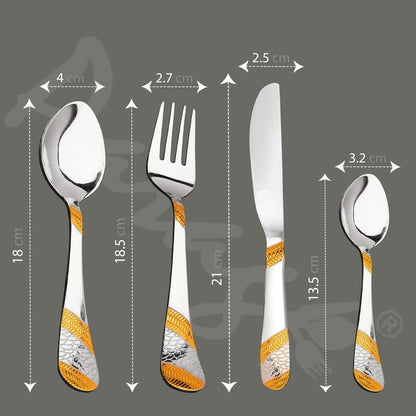 24pc Stainless Steel Golden Cutlery | Gift Box | Imperial