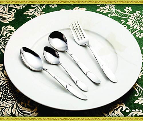 24 Pcs Stainless Steel Cutlery Set for Home & Kitchen | Silver Luxury Tableware