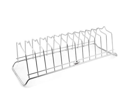 Stainless Steel Plate Stand for Kitchen | 12 Section Dish & Utensil Rack Silver