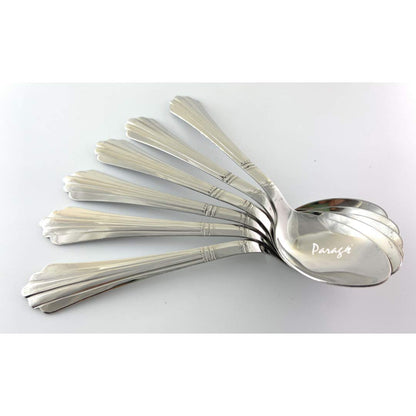 12 Pcs Stainless Steel Dinner Spoon Set | 15.5 cm Onida Line Table Spoons Silver