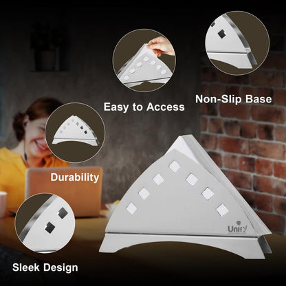 1 Pc Stainless Steel Napkin Holder – Tissue Paper Stand for Kitchen, Dining Table, Restaurants, Cafes & Hotels, Matt Finish Slotted Square