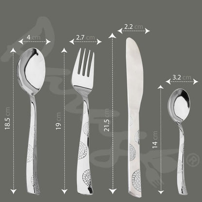 24 Pieces Premium Stainless Steel Cutlery Set – Spoons, Forks & Butter Knives, Gift Box
