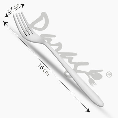 Stainless Steel Dinner Fork Set of 12 | 16 cm Table Forks for Home & Kitchen | Sigma Design, Silver