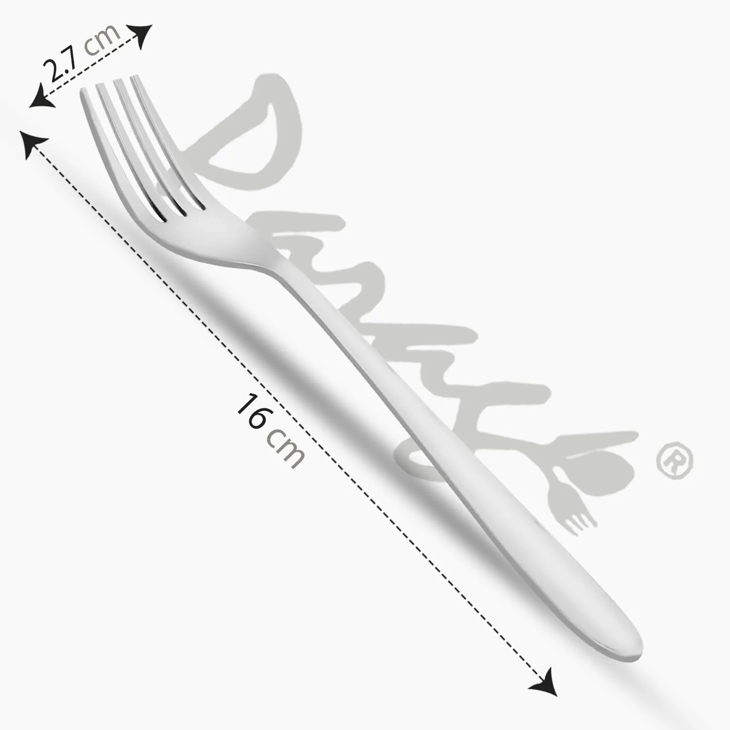 Stainless Steel Dinner Fork Set of 12 | 16 cm Table Forks for Home & Kitchen | Sigma Design, Silver 12SIGMA17BF 2