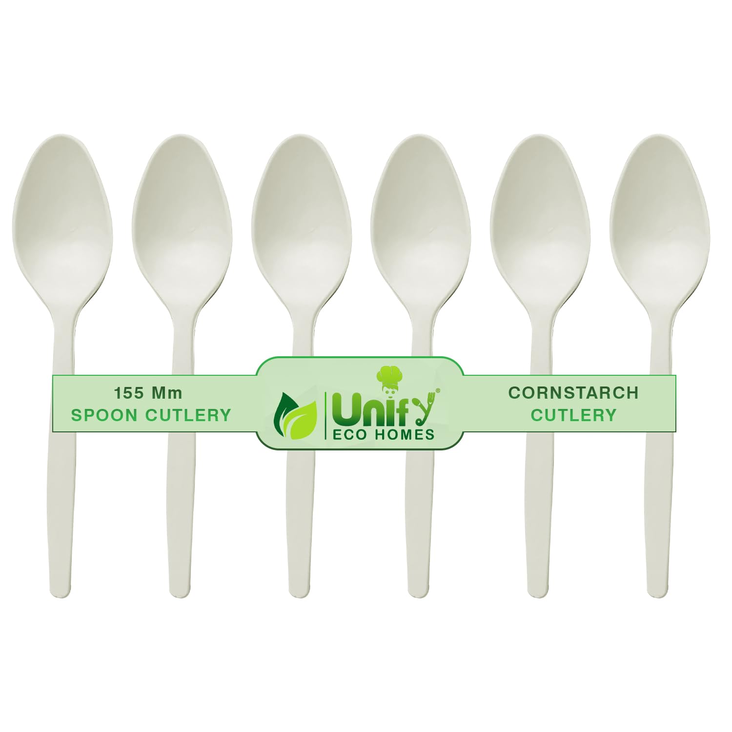 50-Piece Biodegradable Cornstarch Spoons – Eco-Friendly Party Cutlery ...