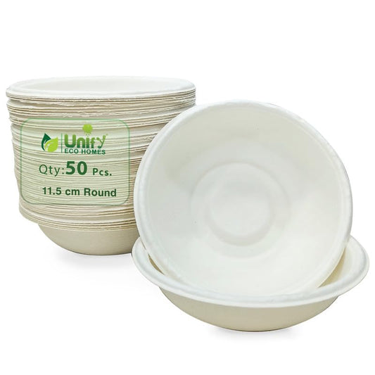 180ml 100 Bagasse Bowls | Eco-Friendly Disposable | Party Use