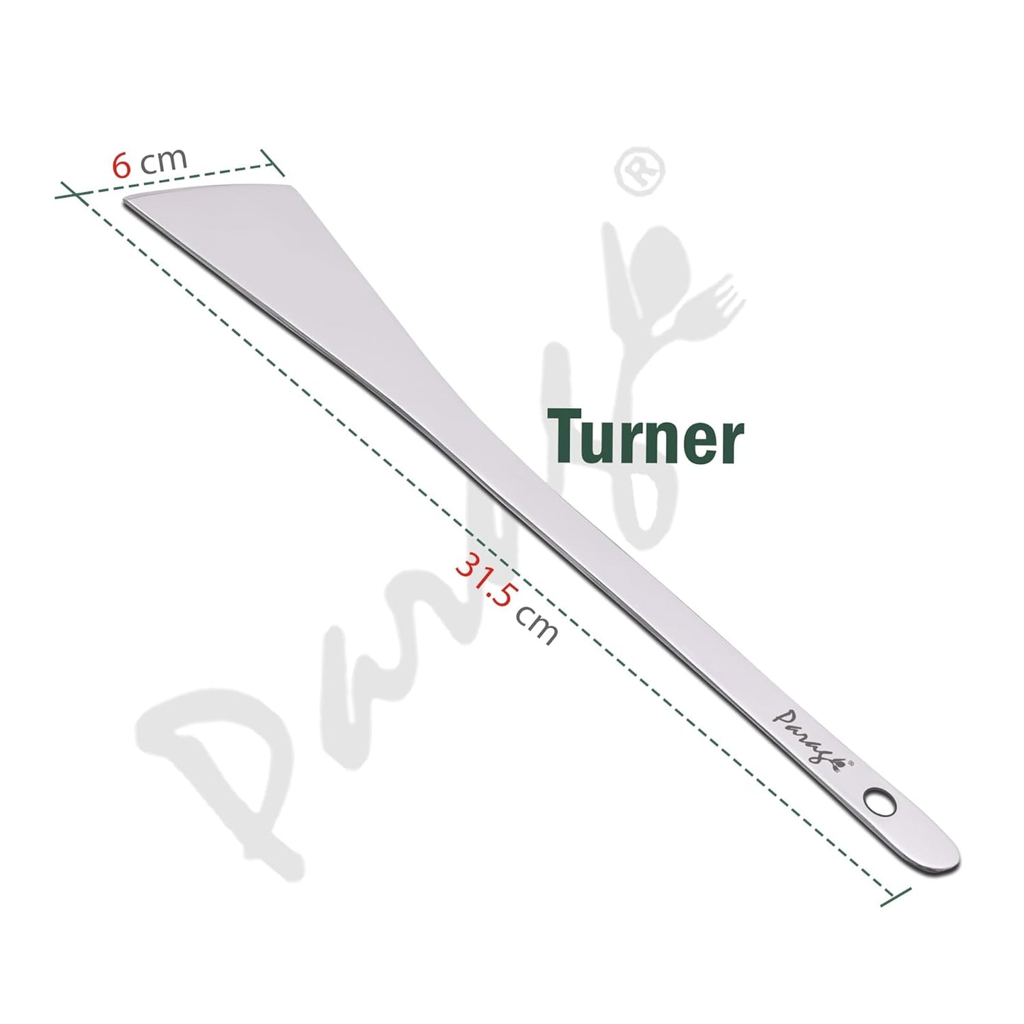 Stainless Steel Dosa Turner, 31.5 cm Heavy Gauge (1.8 mm) – Plain Spatula for Cooking Dosa, Chilla, Omelette, Silver Finish