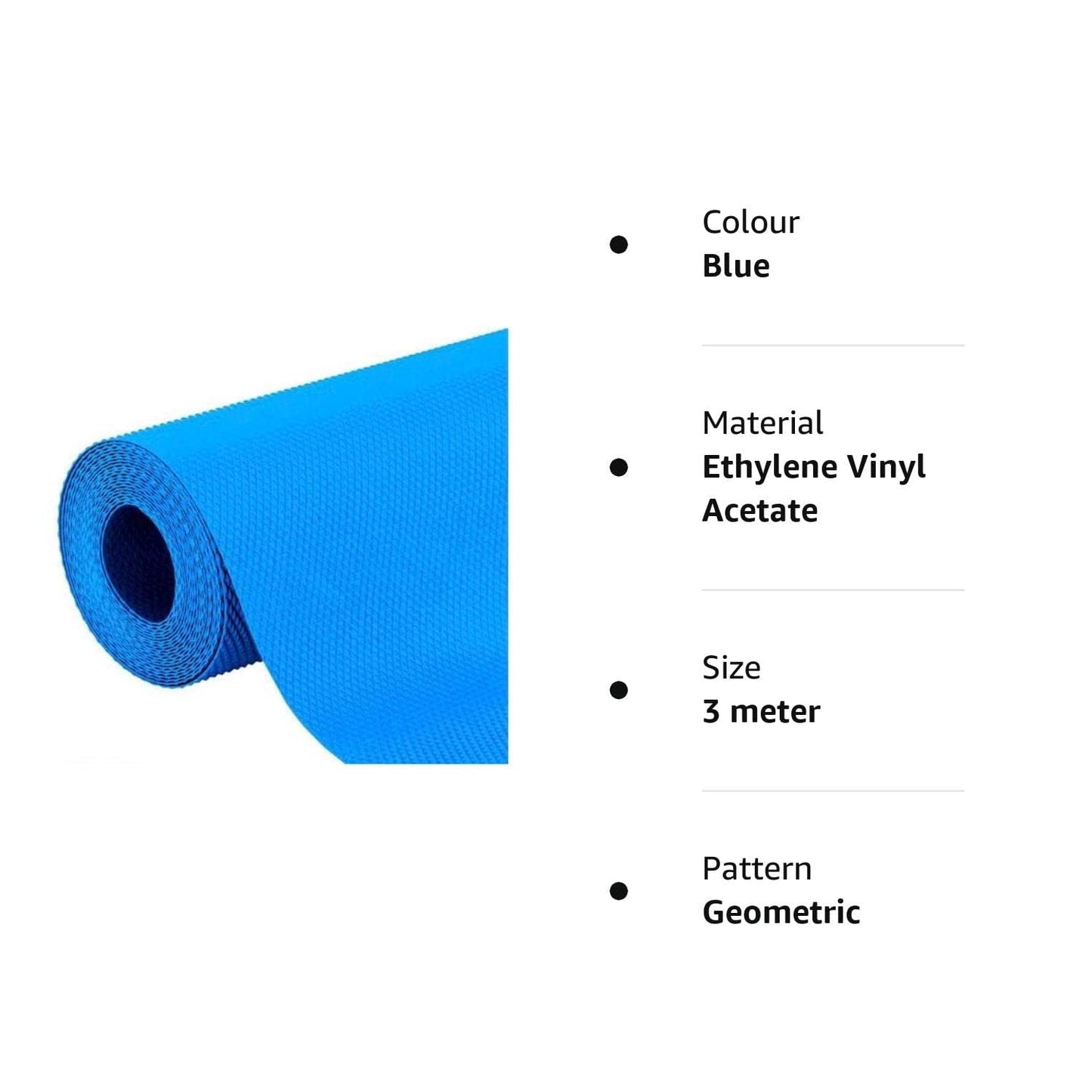 Metallic Blue EVA Anti-Slip Shelf Liner Roll – 45 cm x 5 m, Diamond Texture, Washable Multipurpose Mat for Kitchen Cabinets, Cupboards & Shelves