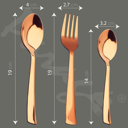18pc Stainless Steel Rose Gold Cutlery | Gift Box | PVD Rose
