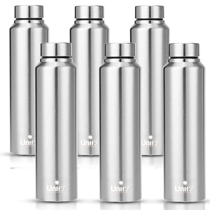 Stainless Steel Water Bottle 950 ml for Fridge, Office, School, Gym & Travel | Leak-Proof, Rust-Free, BPA-Free (Set of 6, Saturn)