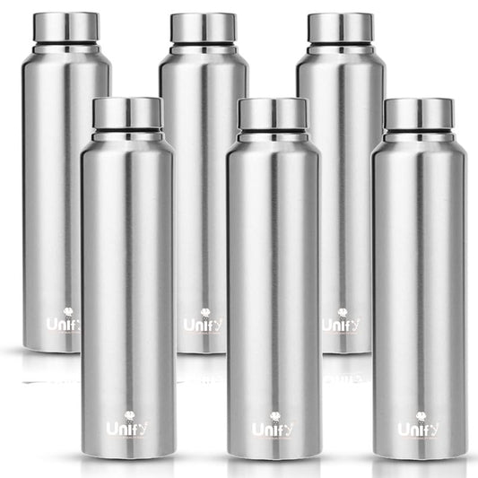 Stainless Steel Water Bottle 950 ml for Fridge, Office, School, Gym & Travel | Leak-Proof, Rust-Free, BPA-Free (Set of 6, Saturn)