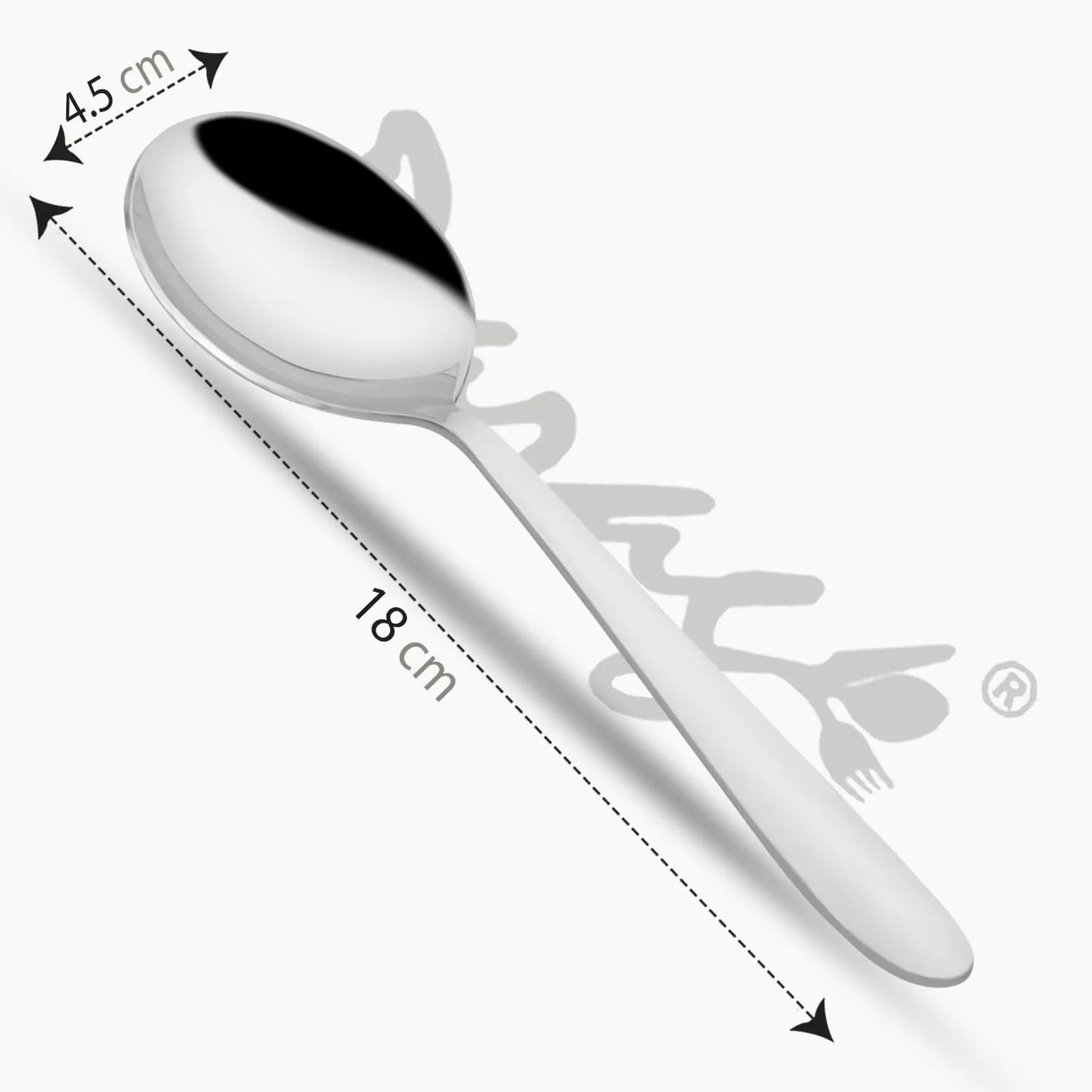 Stainless Steel Soup Spoon Set of 12 | 18 cm Tableware Spoons for Home & Kitchen (Sigma) 12SIGMA17SOUP 2