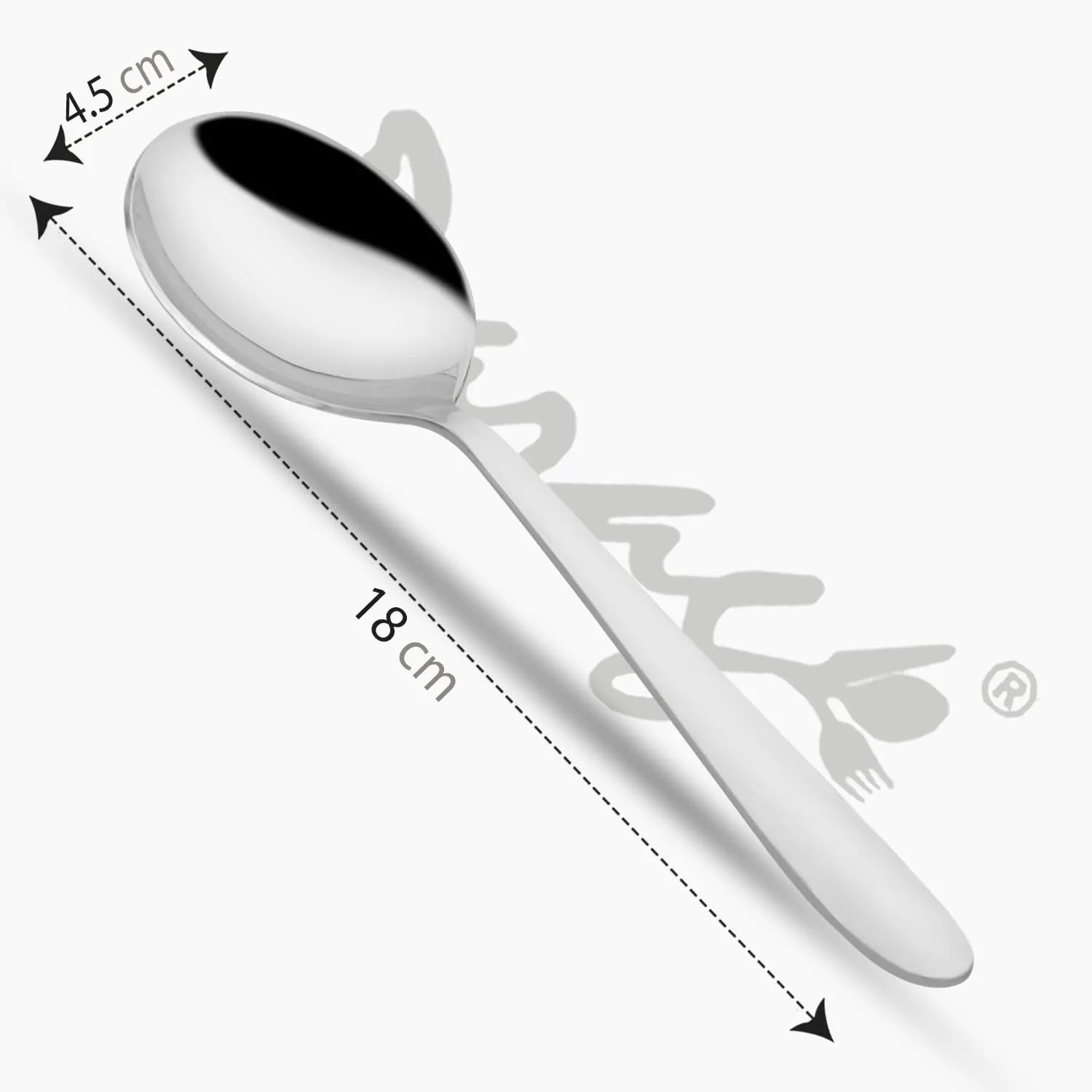 Stainless Steel Soup Spoon Set of 12 | 18 cm Tableware Spoons for Home & Kitchen (Sigma) 12SIGMA17SOUP 2